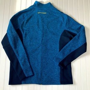 Spyder Men's Constant Full Zip Sweater - Charcoal Heather, Waffle-Knit, Fleece Lined, Side Pockets